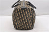 Authentic Christian Dior Trotter Hand Boston Bag Canvas Leather Blue 0881G