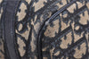 Authentic Christian Dior Trotter Hand Boston Bag Canvas Leather Blue 0881G