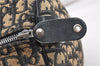 Authentic Christian Dior Trotter Hand Boston Bag Canvas Leather Blue 0881G