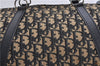 Authentic Christian Dior Trotter Hand Boston Bag Canvas Leather Blue 0881G