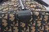 Authentic Christian Dior Trotter Hand Boston Bag Canvas Leather Blue 0881G