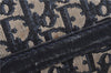 Authentic Christian Dior Trotter Hand Boston Bag Canvas Leather Blue 0881G
