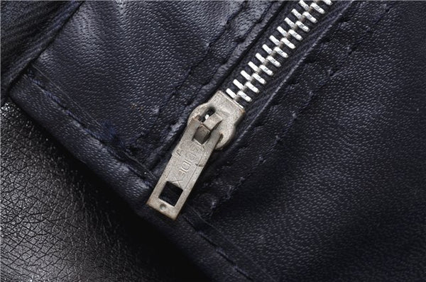 Authentic Christian Dior Trotter Hand Boston Bag Canvas Leather Blue 0881G