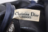 Authentic Christian Dior Trotter Hand Boston Bag Canvas Leather Blue 0881G