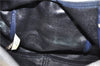 Authentic Christian Dior Trotter Hand Boston Bag Canvas Leather Blue 0881G