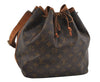 Authentic Louis Vuitton Monogram Petit Noe M42226 Shoulder Drawstring Bag 0881I