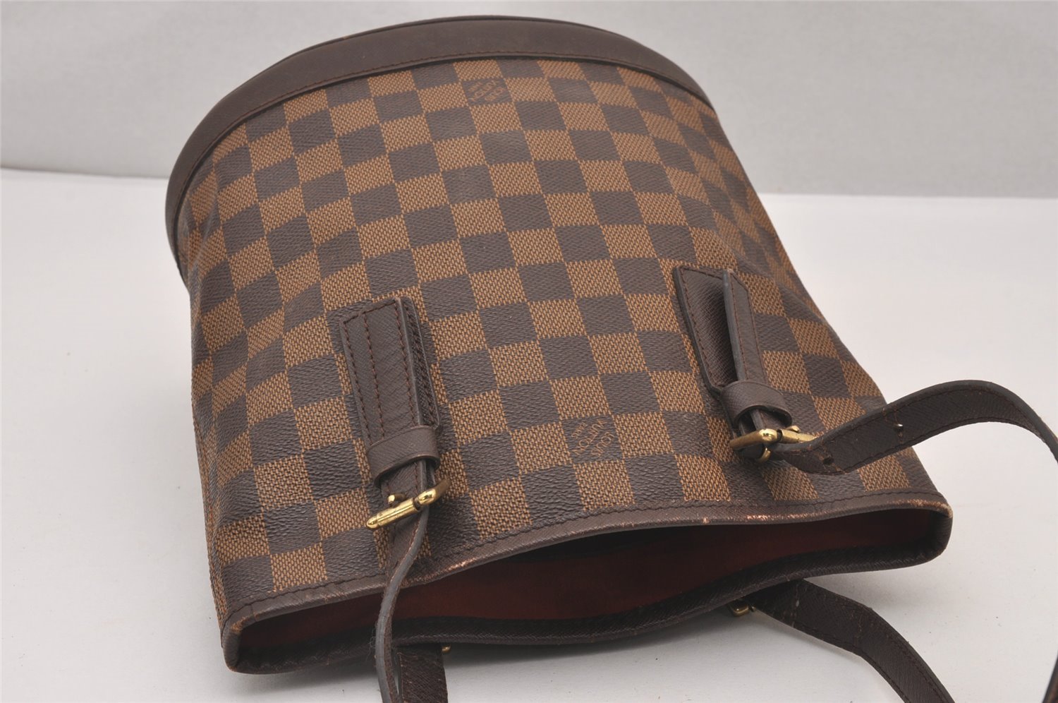 Authentic Louis Vuitton Damier Marais Bucket Shoulder Tote Bag N42240 LV 0882I