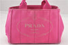 Authentic PRADA Canapa SS 2Way Shoulder Hand Bag Canvas Pink 0883G