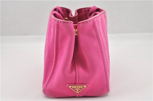 Authentic PRADA Canapa SS 2Way Shoulder Hand Bag Canvas Pink 0883G