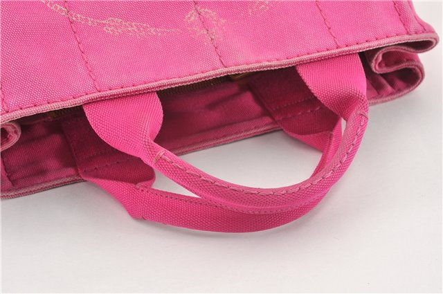Authentic PRADA Canapa SS 2Way Shoulder Hand Bag Canvas Pink 0883G