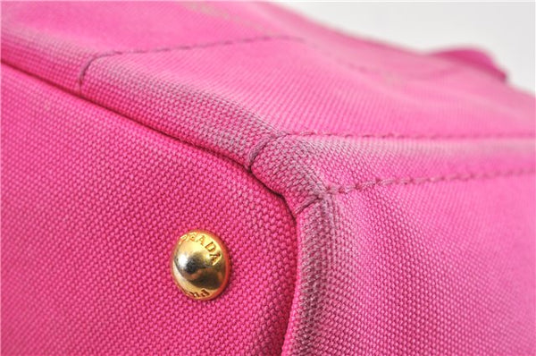 Authentic PRADA Canapa SS 2Way Shoulder Hand Bag Canvas Pink 0883G