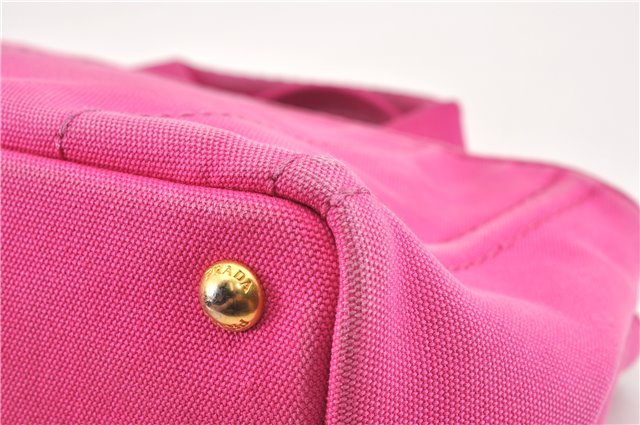 Authentic PRADA Canapa SS 2Way Shoulder Hand Bag Canvas Pink 0883G