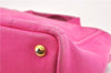 Authentic PRADA Canapa SS 2Way Shoulder Hand Bag Canvas Pink 0883G