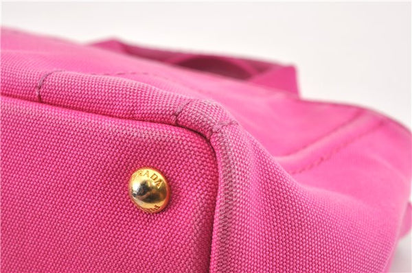 Authentic PRADA Canapa SS 2Way Shoulder Hand Bag Canvas Pink 0883G