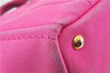 Authentic PRADA Canapa SS 2Way Shoulder Hand Bag Canvas Pink 0883G