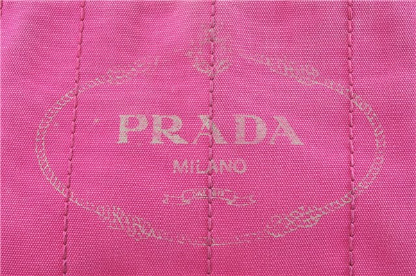 Authentic PRADA Canapa SS 2Way Shoulder Hand Bag Canvas Pink 0883G