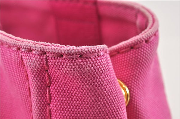 Authentic PRADA Canapa SS 2Way Shoulder Hand Bag Canvas Pink 0883G