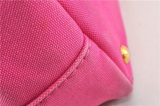 Authentic PRADA Canapa SS 2Way Shoulder Hand Bag Canvas Pink 0883G