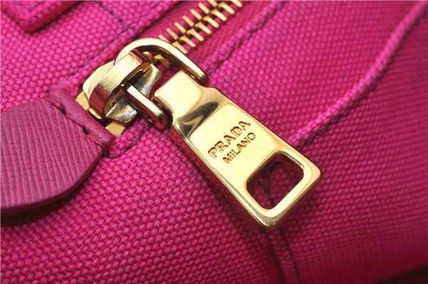 Authentic PRADA Canapa SS 2Way Shoulder Hand Bag Canvas Pink 0883G
