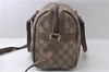 Auth GUCCI Web Sherry Line 2Way Hand Boston Bag GG PVC Leather Brown Junk 0886D