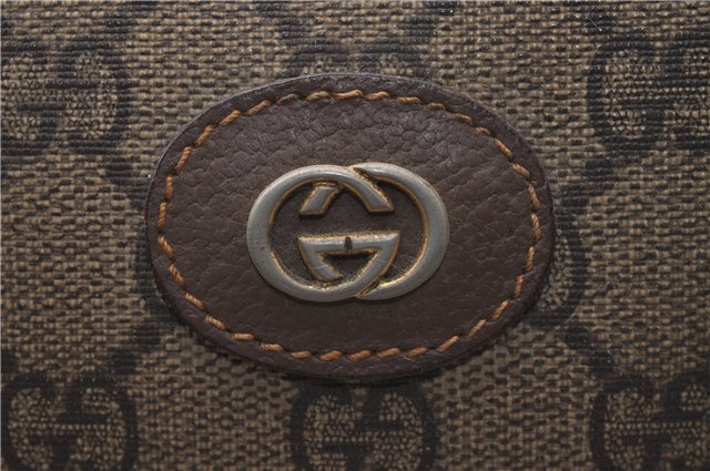 Auth GUCCI Web Sherry Line 2Way Hand Boston Bag GG PVC Leather Brown Junk 0886D