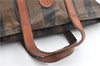 Authentic FENDI Vintage Pequin Hand Tote Bag Purse PVC Leather Brown Black 0886G