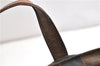 Authentic FENDI Vintage Pequin Hand Tote Bag Purse PVC Leather Brown Black 0886G