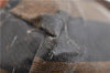 Authentic FENDI Vintage Pequin Hand Tote Bag Purse PVC Leather Brown Black 0886G