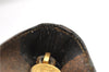 Authentic FENDI Vintage Pequin Hand Tote Bag Purse PVC Leather Brown Black 0886G