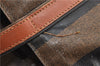 Authentic FENDI Vintage Pequin Hand Tote Bag Purse PVC Leather Brown Black 0886G