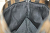 Authentic FENDI Vintage Pequin Hand Tote Bag Purse PVC Leather Brown Black 0886G