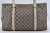 Authentic GUCCI Shoulder Tote Bag GG PVC Leather 114595 Brown Ivory 0887D