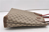 Authentic GUCCI Web Sherry Line Shoulder Tote Bag GG PVC Leather Brown 0888G