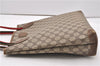 Authentic GUCCI Web Sherry Line Shoulder Tote Bag GG PVC Leather Brown 0888G