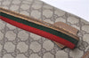 Authentic GUCCI Web Sherry Line Shoulder Tote Bag GG PVC Leather Brown 0888G