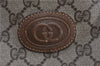 Authentic GUCCI Web Sherry Line Shoulder Tote Bag GG PVC Leather Brown 0888G