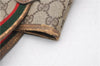 Authentic GUCCI Web Sherry Line Shoulder Tote Bag GG PVC Leather Brown 0888G