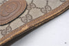 Authentic GUCCI Web Sherry Line Shoulder Tote Bag GG PVC Leather Brown 0888G