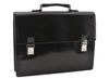 Authentic GUCCI Vintage Briefcase Business Bag Enamel Black 0889G