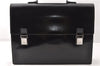 Authentic GUCCI Vintage Briefcase Business Bag Enamel Black 0889G