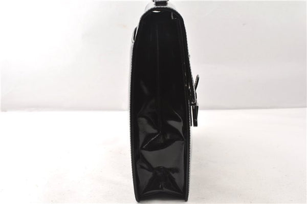 Authentic GUCCI Vintage Briefcase Business Bag Enamel Black 0889G