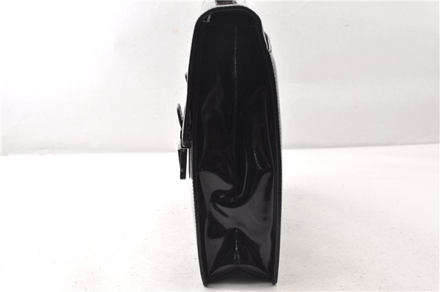 Authentic GUCCI Vintage Briefcase Business Bag Enamel Black 0889G