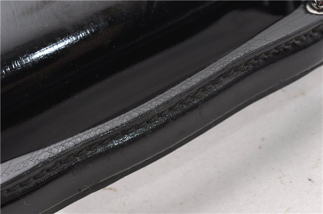 Authentic GUCCI Vintage Briefcase Business Bag Enamel Black 0889G