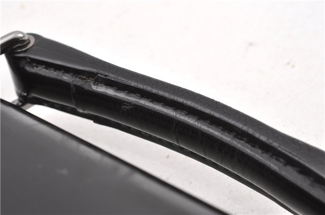 Authentic GUCCI Vintage Briefcase Business Bag Enamel Black 0889G