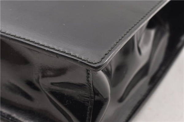 Authentic GUCCI Vintage Briefcase Business Bag Enamel Black 0889G