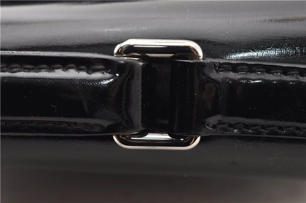 Authentic GUCCI Vintage Briefcase Business Bag Enamel Black 0889G