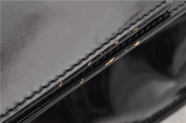 Authentic GUCCI Vintage Briefcase Business Bag Enamel Black 0889G