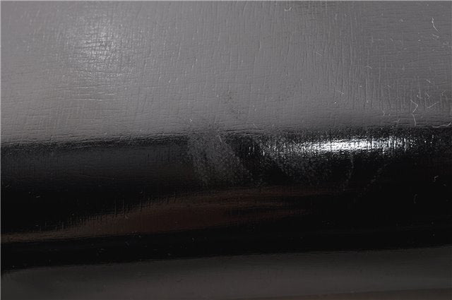 Authentic GUCCI Vintage Briefcase Business Bag Enamel Black 0889G