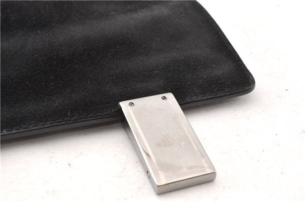 Authentic GUCCI Vintage Briefcase Business Bag Enamel Black 0889G