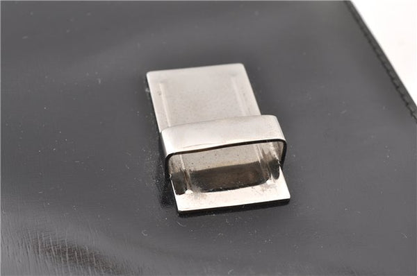 Authentic GUCCI Vintage Briefcase Business Bag Enamel Black 0889G